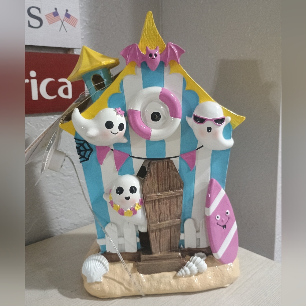 Summerween Ghost Beach House Halloween Surf Coastal NEW LED